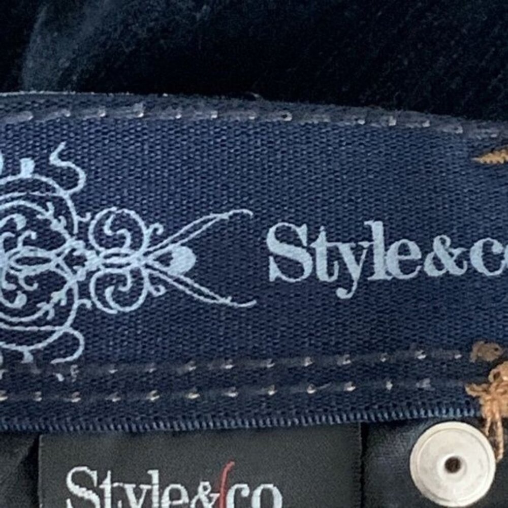 Style and Co Jeans Womens Sz 8 Medium Straight Leg Stretch Denim Pants Dark Blue - Picture 11 of 11